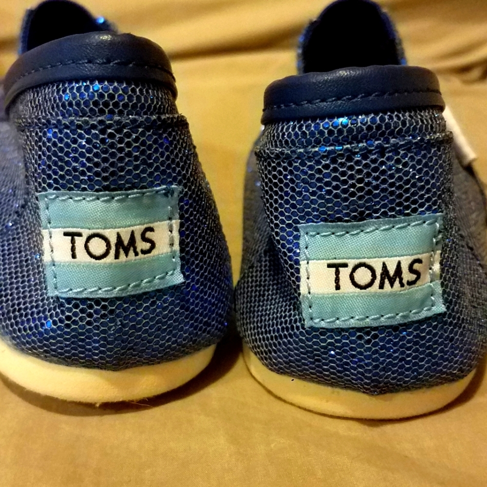 Sparkly Blue TOMS shoes